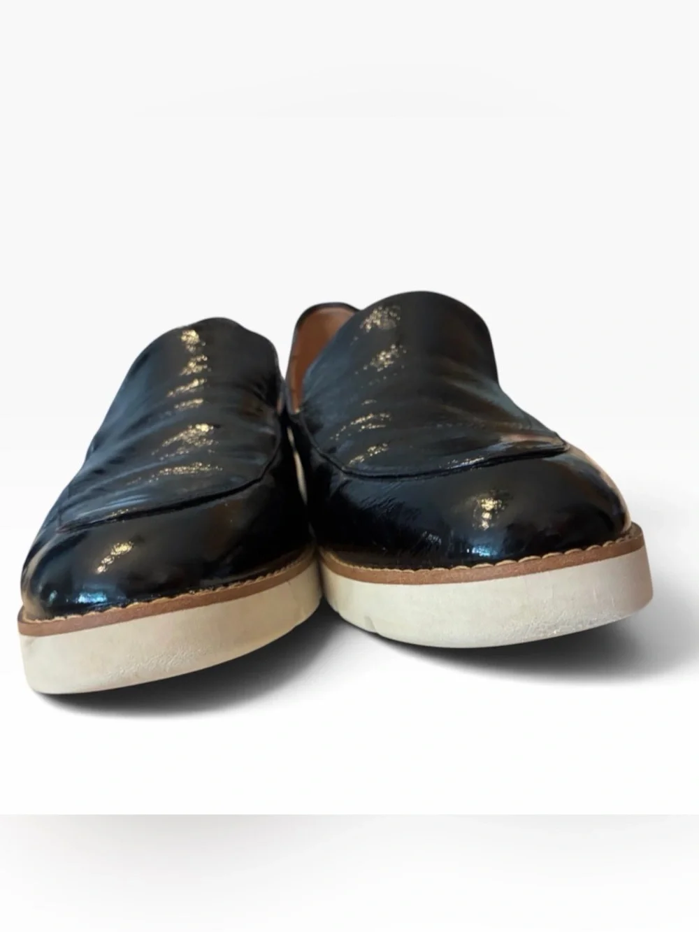 Vionic Kensley Womens Platform Flats Slip On Loafer Black Patent Leather 11